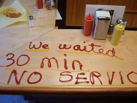 Mauvais service dans un restaurant