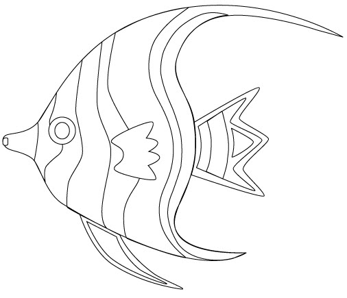 dessin de poisson à colorier ange