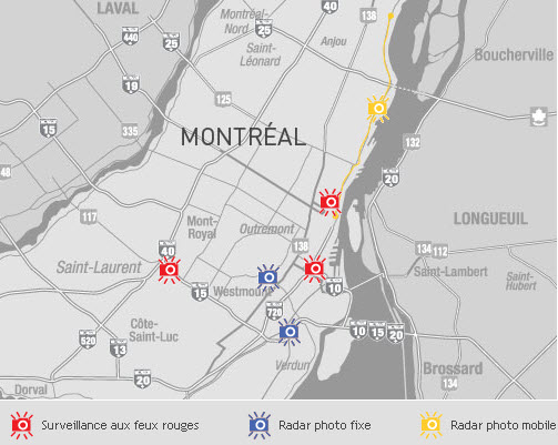 Emplacement des radars photos