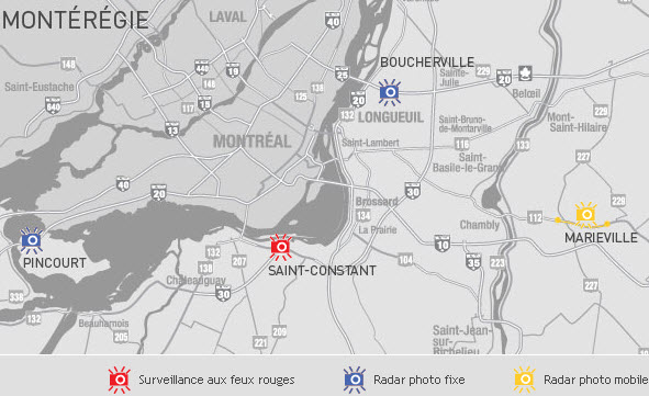 Emplacement des radars photos