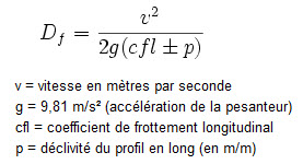 formule pour le calcul de la distance de freinage