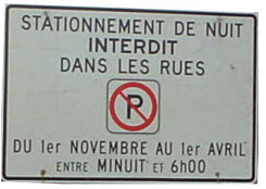 Constat d’infraction stationnement de nuit