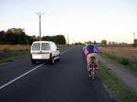 Changement de voie illégal sur ligne continue double