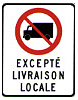 Contravention camion interdit excepté livraison locale
