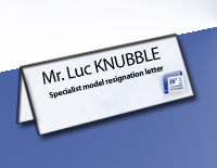 Model resignation letter word